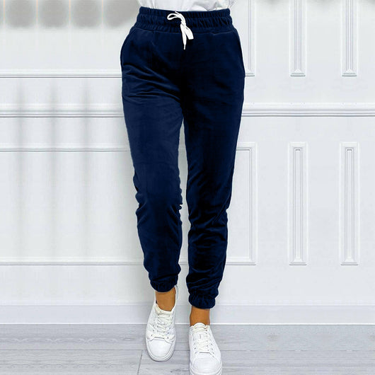 Pantalones Jogger de Terciopelo Estilo Coreano con Cintura Elástica para Mujer - Image 27