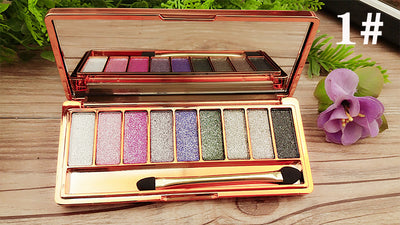 Paleta de Sombras 9 Colores Oro Perlado Tonos Tierra - Sin Migración - Image 13