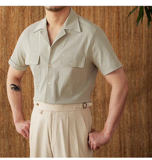 Camisa Casual Retro de Manga Corta Transpirable - Image 13