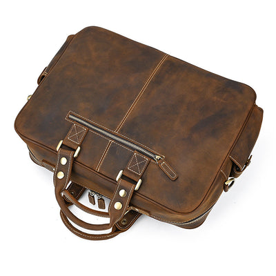 Bolsa Mensajera de Cuero Genuino Estilo Retro con Gran Capacidad para Hombre - Image 11