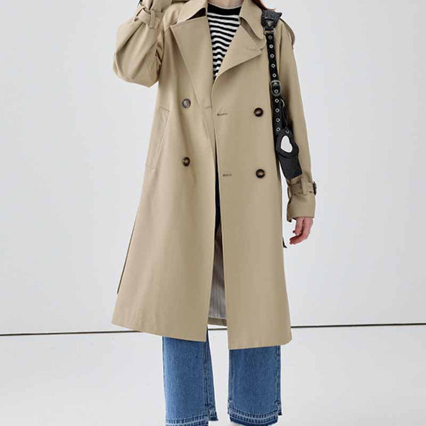 Abrigo Clásico Británico Midi - Elegancia Atemporal para Primavera y Otoño