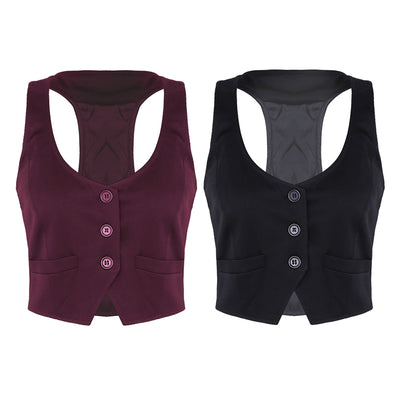 Chaleco Ajustado de Cuello V con Botones para Mujer - Image 7