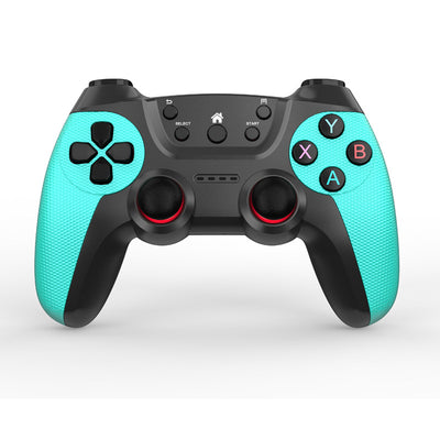 Black wireless game controller with textured grips, red-accented analog sticks, and colorful A, B, X, Y buttons. - Image 2
