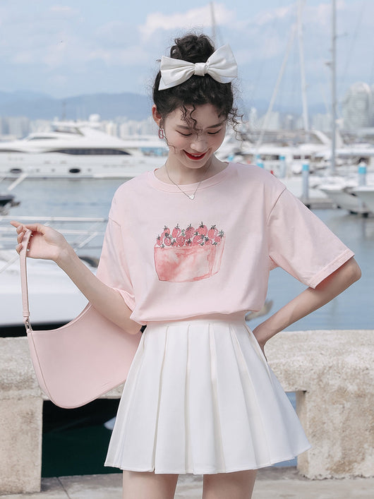 Camiseta Suelta de Algodón Estampada con Diseño Moderno para Mujer - Image 7