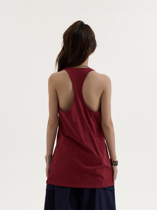 Chaleco Estampado Vino sin Mangas para Mujer - Image 4