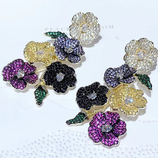 Aretes Floreales de Circonita - Elegancia Botánica para Cada Ocasión - Image 12