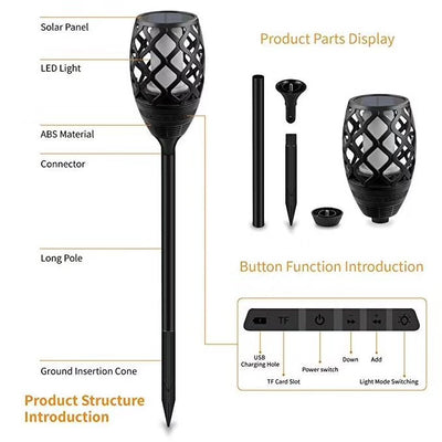 Luz LED para Jardín con Bluetooth y Efecto Llama Musical - Image 7