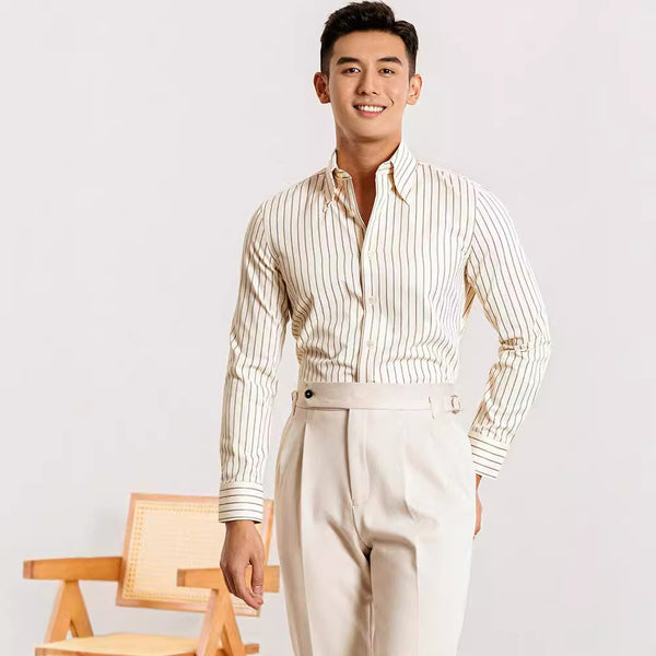 Camisa Retro Japonesa Hombre Otoño Manga Larga