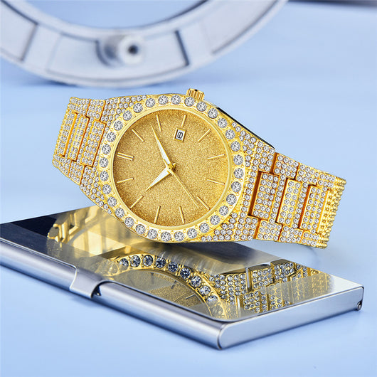 Reloj de Cuarzo para Hombre con Calendario y Diamantes - Image 3