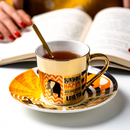 Taza Cerámica Retro con Espejo - Taza de Agua para Té de la Tarde - Image 19