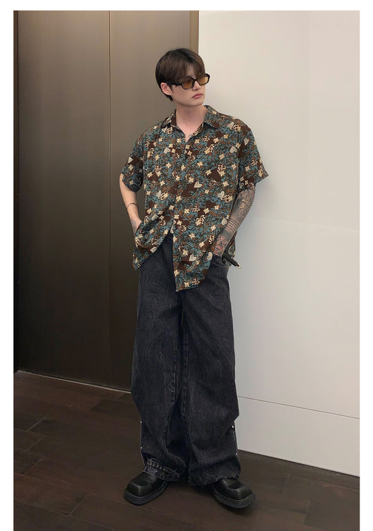 Camisa Suelta de Manga Larga con Solapa para Hombre - Image 13