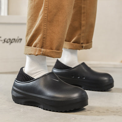 Pantuflas de Algodón para Hombre - Comodidad Invernal para Uso Exterior