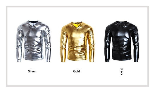 Playera Base V-Neck Brillante de Manga Larga para Hombre - Image 7