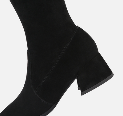 Botas Altas Hasta la Rodilla con Fleece y Tacón Medio Elástico - Image 14