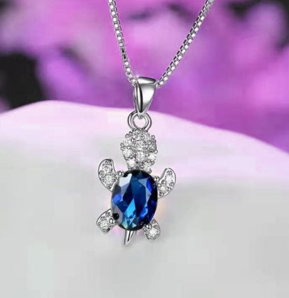 Collar de Tortuga con Turmalina Diamante Azul Verdoso - Image 18