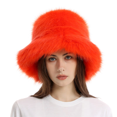 Gorro Pescador Mujer Ala Ancha Acolchado Cálido de Color Sólido - Image 12