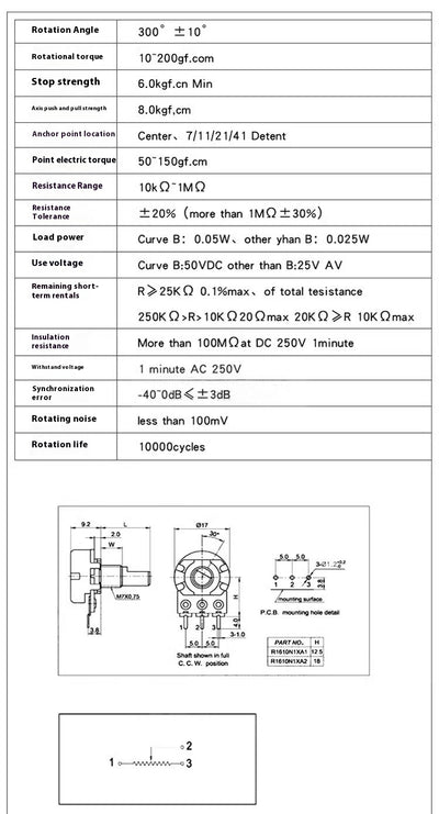 Potenciómetro Dual WH148 para Amplificadores de Potencia - Ajuste Preciso 1K a 500K - Image 14