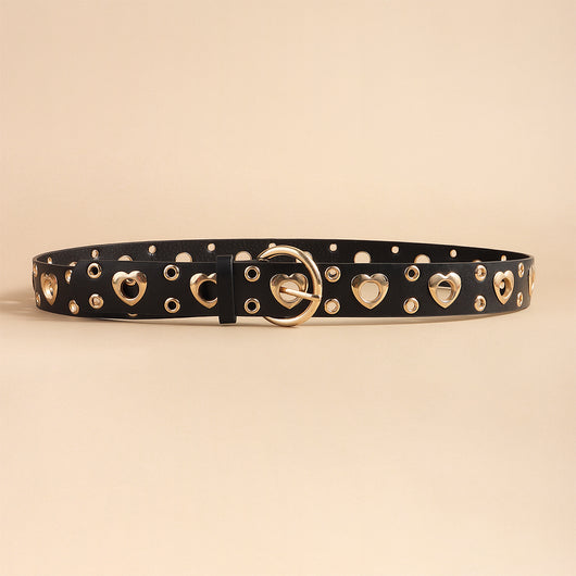Cinturón Metal Punk para Mujer con Corazón Calado - Estilo Hip Hop Negro - Image 20