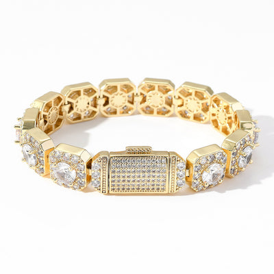 Pulsera Hip Hop Cierre Flip Circonita Rock para Hombre - Image 2