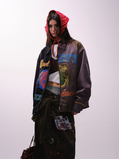 Chaqueta Primavera Hombre Graffiti Multicolor Corte Relajado - Image 19