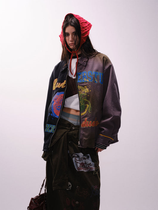 Chaqueta Primavera Hombre Graffiti Multicolor Corte Relajado - Image 19