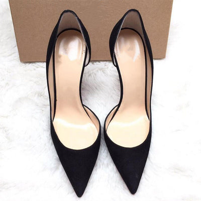 Tacones Stiletto Puntiagudos de Cuero Suave con Lateral Abierto - Image 11