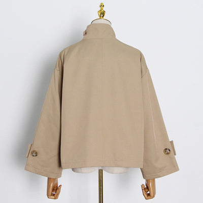 Chamarra Suelta Cuello Alto para Mujer - Cortavientos Moderno - Image 13