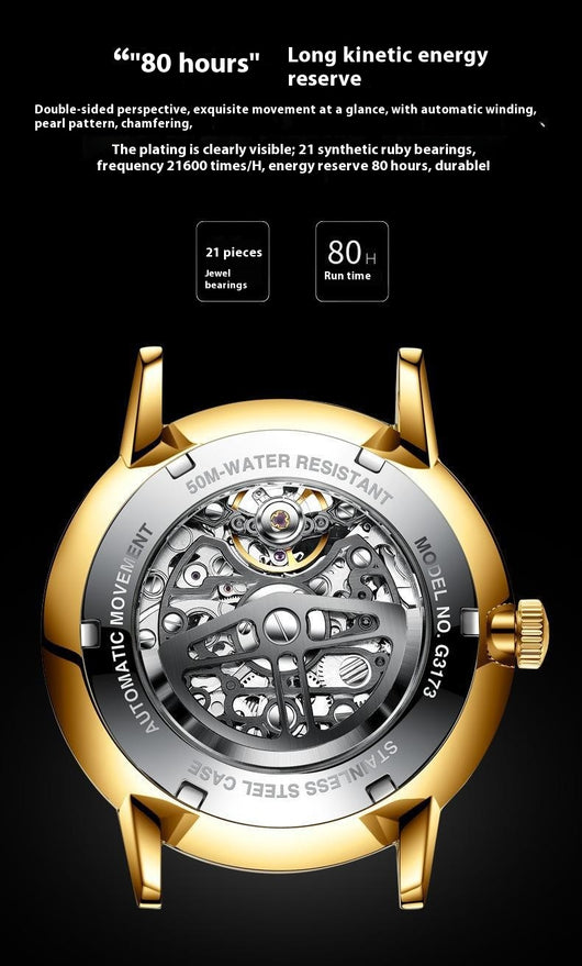 Reloj Mecánico Automático Hueco de Lujo para Hombre - Image 16