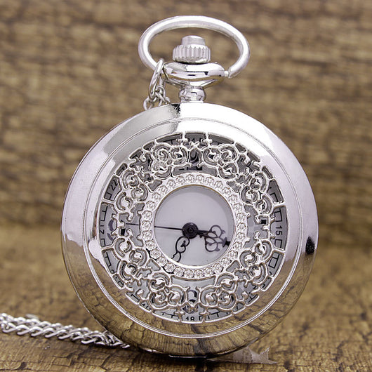 Reloj de Bolsillo Retro Hueco con Cadena - Unisex
