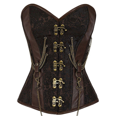 Chaleco Reductor Steampunk con Cadenas - Efecto Moldeador Frontal y Dorsal