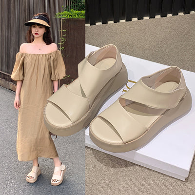 Sandalias de Plataforma con Velcro que Aumentan Altura - Comodidad Verano
