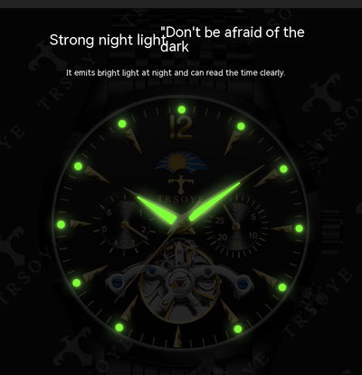 Reloj Mecánico Tourbillon Hueco Luminoso Resistente al Agua para Hombre - Image 9