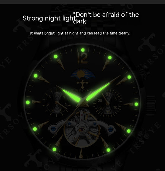 Reloj Mecánico Tourbillon Hueco Luminoso Resistente al Agua para Hombre - Image 9