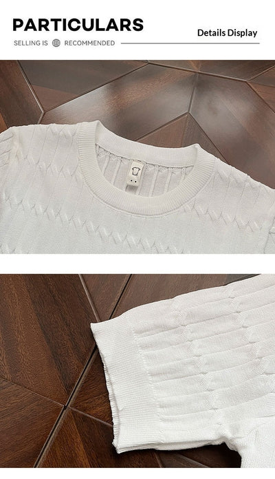 Camiseta de Punto Calada Manga Corta para Hombre - Image 8