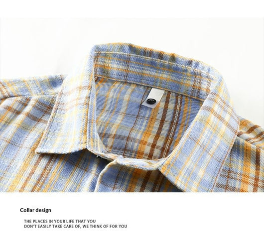 Camisa Casual de Cuadros para Hombre - Manga Corta - Image 21