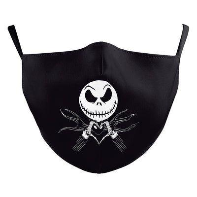Black ear hook dust mask with white spiderweb pattern and small red spiders, perfect for Halloween. - Image 20
