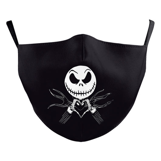 Black ear hook dust mask with white spiderweb pattern and small red spiders, perfect for Halloween. - Image 20
