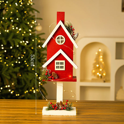 Adorno Navideño Casita de Madera con Buzón Decorativo - Image 7