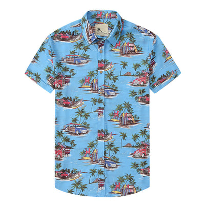 Camisa Hawaiana Estampada con Solapa para Hombre - Image 9