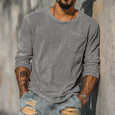 Suéter Clásico de Cuello Redondo para Hombre en Colores Sólidos - Image 13