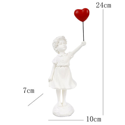 Escultura Decorativa Niña con Globo - Resina para Sala de Estar - Image 10