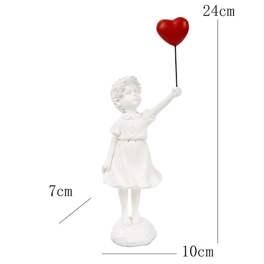 Escultura Decorativa Niña con Globo - Resina para Sala de Estar - Image 10