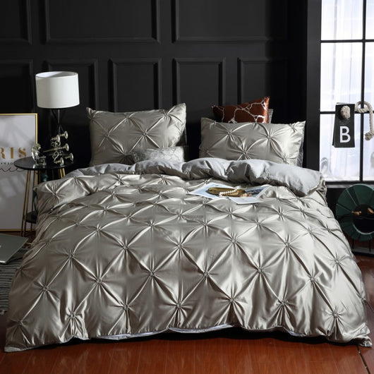 Juego de Cama Seda Lavada Estilo Europeo - Funda Nórdica y Sábanas Color Sólido - Image 9