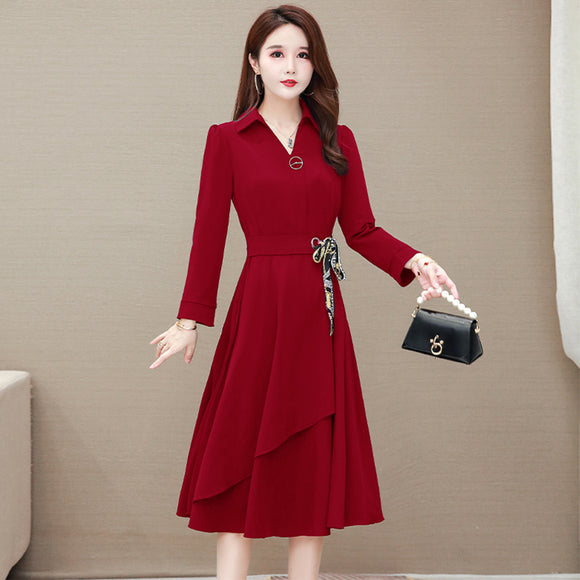Falda Midi Elegante para Mamás con Cintura Ajustada