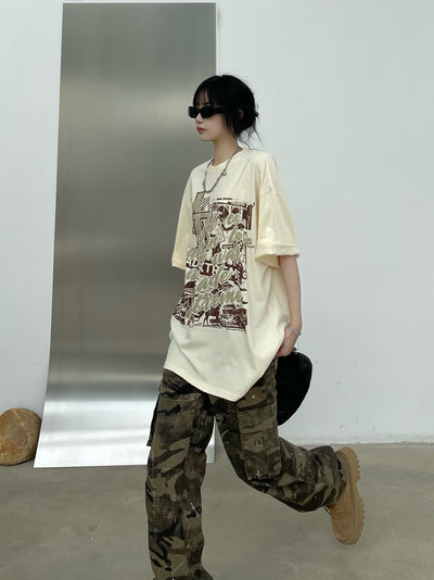 Camiseta Hombre Estampado Graffiti Vintage - Image 11