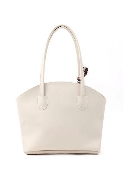 Bolso de Cuero Sintético con Correa y Pañuelo - Cartera Crossbody Blanca para Mujer - Image 4