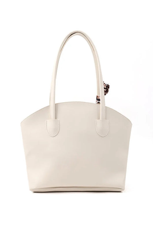 Bolso de Cuero Sintético con Correa y Pañuelo - Cartera Crossbody Blanca para Mujer - Image 4