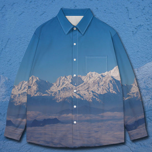 Camisa Manga Larga Atardecer en la Montaña - Diseño Trendy