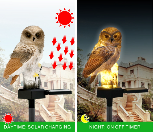 Lámpara Solar de Búho para Jardín - Luz LED Decorativa Impermeable Navideña - Image 7