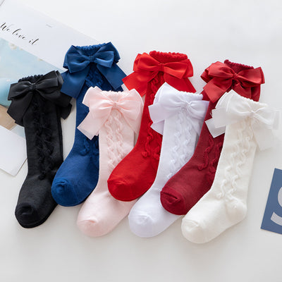 Calcetines Princesa con Moño Doble para Bebé 0-3 Años - Image 2